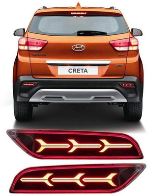 CARMART CRETA 2018 Rear Bumper Matrix DRL Reflector Back Light 2018 model with Matrix Indicator Car Reflector Light(Red)