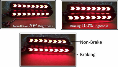 CARMART Rear Bumper ABS LED Reflector/DRL for Maruti Suzuki Baleno/BREZZA/Ertiga/S Cross/Ciaz/Ritz/SX4 Car Reflector Light(Red)