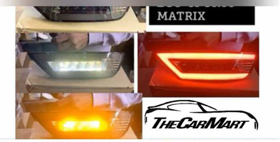 CARMART Car Reflector Led Brake Light for Rear Bumper DRL for Ford ECOSPORT 2014-19 with Reverse Light Function and with Matrix Indicator Set of 2 Car Reflector Light(Red, Yellow)