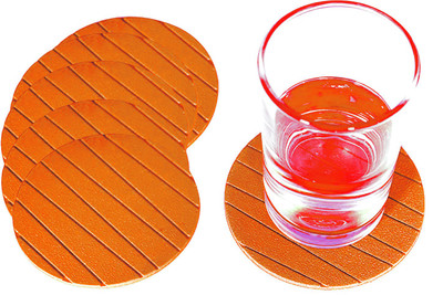KUBER INDUSTRIES Round Reversible Rubber Coaster Set(Pack of 6)