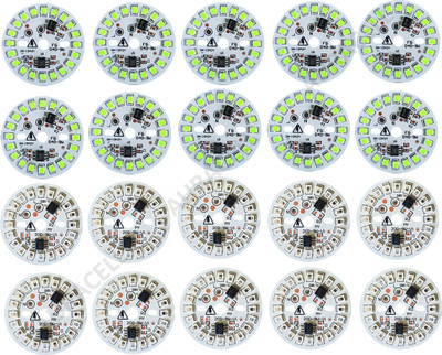 AURACELL 20 Pcs Blue Green Color Combo 9 watt Led Bulb DOB MCPCB(Direct on Board) Raw Material - 10Pcs each Color Light Electronic Hobby Kit
