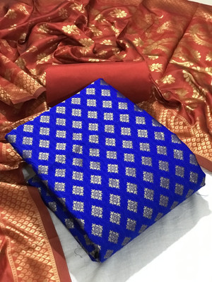 VredeVogel Silk Blend Self Design Salwar Suit Material