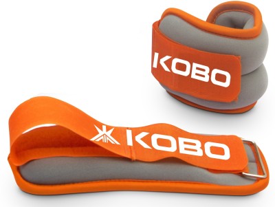 KOBO Lycra 0.5 Kg Grey, Orange Ankle & Wrist Weight(0.5 kg)