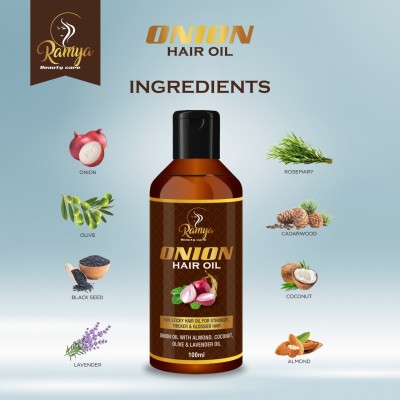 AARADHYAM Onion Black Seed Hair Oil - WITH COMB APPLICATOR - Controls Hair Fall - NO Mineral Oil, Silicones, Cooking Oil & Synthetic Fragrance Hair Oil (100 ml) Hair Oil(100 ml)