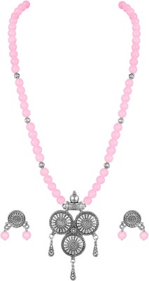 JFL - Jewellery for Less Copper Gold-plated Pink Jewellery Set(Pack of 1)