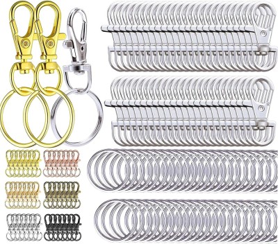 DIY Crafts Swivel Clasps Set Lanyard Snap Hooks with Key Rings, Metal Lanyard Keychain Hooks Key Chain Clip Hooks Lobster Claw Clasps for Keychain Jewelry (5 Pcs, 20mm Nickel Silver) Key Chain