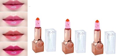 ADJD New Makeup Colour Changing Jelly Lipstick 01 Pack Of 3(Pink, 10.8 g)