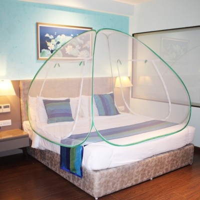 SILVER SHINE Polyester Adults Washable Polyester Adults Mosquito Net Foldable Double Bed Net King Size Mosquito Net Mosquito Net(Green, Bed Box)