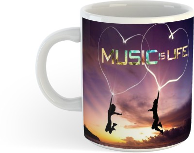 ADN21 All Day New Printed Music Is My Life Ceramic Coffee Ceramic Coffee Mug(325 ml)