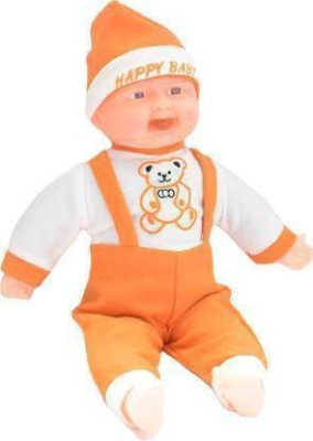 Tricolor Happy Baby Musical Touch Sensors and Laughing Doll for Kids Boys & Girls Doll with Sound Indoor & Outdoor Play Toys (Orange, White)(Multicolor)