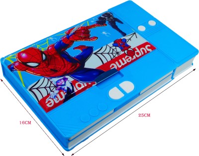 Johnnie Boy Multipurpose Super Hero Spiderman Avengers Big Size Jumbo Dual Side With Intregrated sharpner Pencil box for School Kids Spiderman Art Plastic Pencil Box(Set of 1, Multicolor)