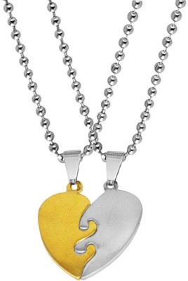 Shiv Jagdamba Valentine Gift Best Friend Broken Heart Pendant Pair Has Two Pieces Of One Heart- Best Friend , That Can Be Joined Together Making One Heart- A Sign Of Making Two Souls In One Heart, A Perfect Present To Maintain The Intimacy Between You Both. One Of The Pendants Is In Gold And Silver 