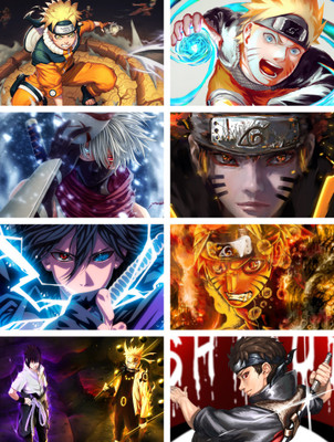 Pack of 8 Naruto Poster | Anime Poster | HD+ Photos for Wall decor Photographic Paper(8 inch X 12 inch, 300GSM Thick Paper, Gloss Laminated, Rolled in Safety tube)