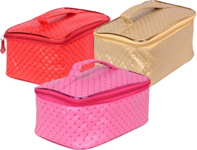 N A PURSE Women vanity box Cosmetic case for girls Ladies toiletry bag Cosmetic Bag(Pack of 3)