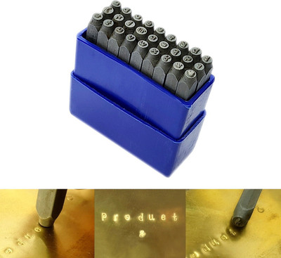 Luxuro Penguin Letter Small Set Of 27 PCs Silver Finish -With Box| 3 MM Punches & Punching Machines(Set Of 27, Black)
