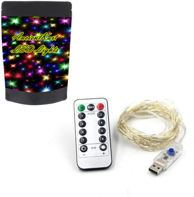 AncientKart 50 LEDs 5 m Yellow Flickering String Rice Lights(Pack of 1)