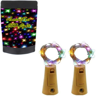 AncientKart 20 LEDs 1.98 m Multicolor Steady String Rice Lights(Pack of 2)