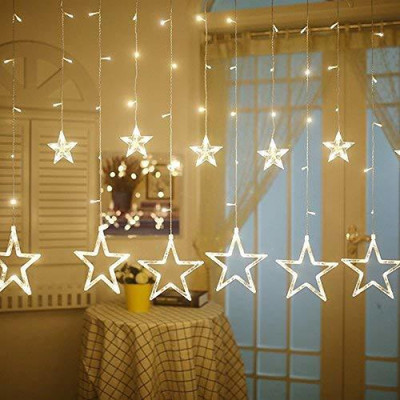 spark world 138 LEDs 3.51 m Yellow Color Changing, Flickering, Steady Star Rice Lights(Pack of 1)