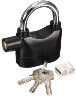 Misaki Anti Theft System Security Pad Lock with Burglar Smart Alarm Siren Motion Sensor Alarm Lock-A5 Heavy Duty Weatherproof Long Shackle Padlock Safety Lock (AL-105)(Black)