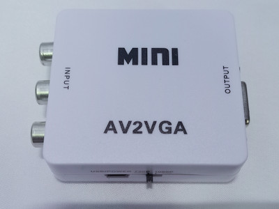 TERABYTE AV RCA to VGA Video with Audio to PC HDTV Converter, Setup Box connect to VGA LED Monitors Media Streaming Device(White)