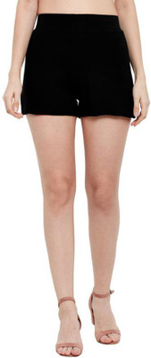 UNMADE Solid Women Black Basic Shorts