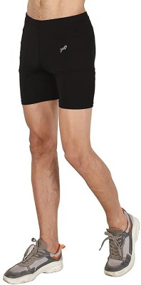 Just Rider Solid Men Black Sports Shorts