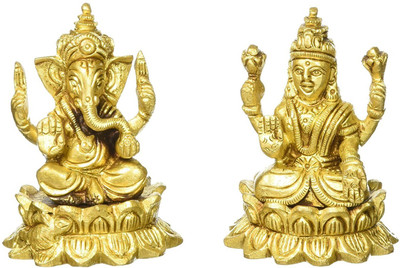 Idolsplace Astadhatu Lakshmi Ganesha Statue is Used to get The Blessings of Lord Ganpati and Goddess Laxmi/Brass Made Lakshmi Ganesh 700gms Decorative Showpiece - 8.5 cm(Brass, Gold) Idolsplace Astadhatu Lakshmi Ganesha Statue is Used to get The Blessings of Lord Ganpati and Goddess Laxmi/Brass Made Lakshmi Ganesh 700gms Decorative Showpiece - 8.5 cm(Brass, Gold)