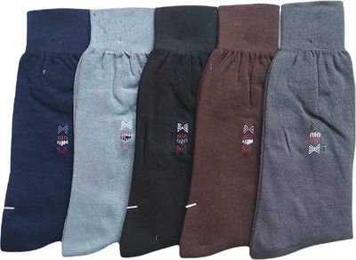Akeeta Men Solid Mid-Calf/Crew(Pack of 5)