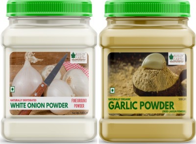 Bliss of Earth Combo Of Natural White Onion Powder For Cooking & Hair Growth Organic Garlic Powder Dried For Cooking Pack Of 2 (500gm Each)(2 x 0.5 kg)