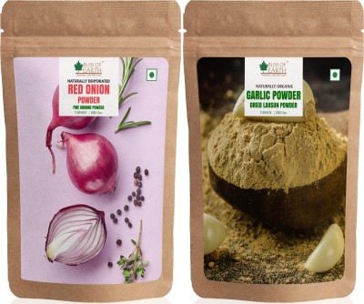 Bliss of Earth Combo Of Natural Red Onion Powder For Cooking & Hair Growth Organic Garlic Powder Dried For Cooking Pack Of 2 (200gm Each)(2 x 200 g)