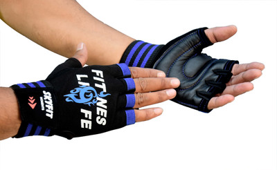 SKYFIT genuine Heavy grip Gym Sports Gloves Gym & Fitness Gloves(Black, Blue)