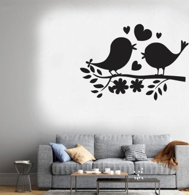 Archi Graphics Studio 91 cm Global Graphics Home Décor Love Bird Sparrow Wall Sticker For Bedroom ,Wall Art (PVC Vinyl) Removable Sticker(Pack of 1)