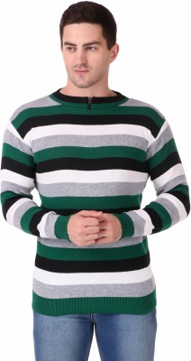 Blushh Collection Woven Round Neck Casual Men Multicolor Sweater