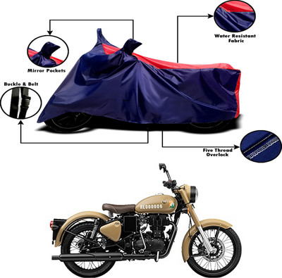 SMDP Two Wheeler Cover for Royal Enfield(Classic 350 Signals, Red, Blue)