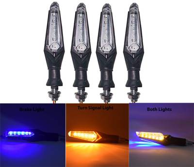 AUTO BEAST Side LED Indicator Light for Universal For Bike Apache 200, Pulsar 200NS, R15, Pulsar 135 LS DTS-i  (Orange, Blue)