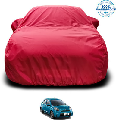 GOSHIV-car and bike accessories Car Cover For Nissan Micra Active (With Mirror Pockets)(Maroon)