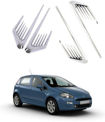 PECUNIA Plastic Car Door Guard(Silver, Pack of 2, Fiat, Punto)