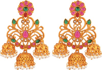 Aadesh Creation flower jhumki Beads Alloy Jhumki Earring