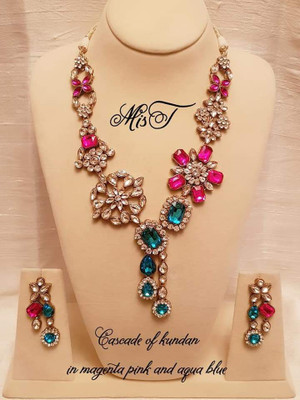 CATALYST Brass Copper Pink, Green Jewellery Set(Pack of 1)