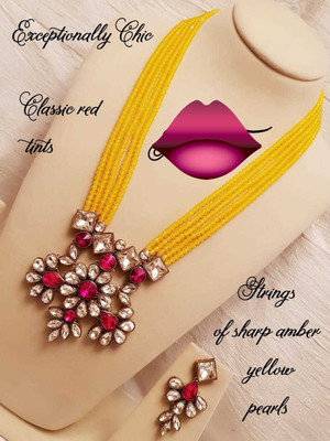 CATALYST Mother of Pearl Brass Yellow Jewellery Set(Pack of 1)