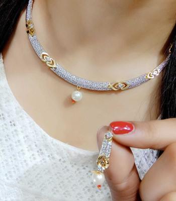 Riwaaz Collection Alloy Gold-plated Gold Jewellery Set(Pack of 1)