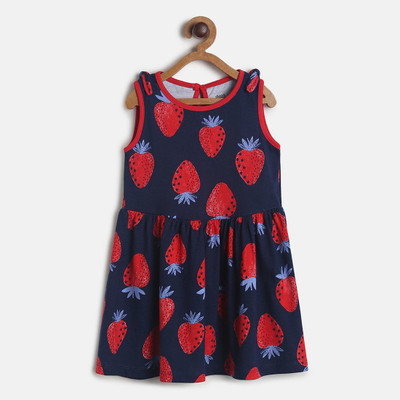 MINI KLUB Midi/Knee Length Casual Dress(Dark Blue, Sleeveless)