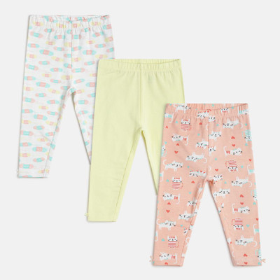 MINI KLUB Legging For Baby Girls(Multicolor Pack of 3)