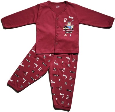 DIVI FASHION Kids Nightwear Baby Boys & Baby Girls Printed Cotton Blend(Multicolor Pack of 1)