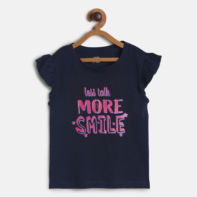 MINI KLUB Baby Girls Casual Pure Cotton Knit Top(Dark Blue, Pack of 1)