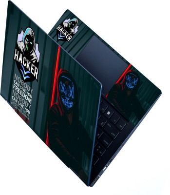 Anweshas Full Panel Laptop Skins Upto 15.6 inch - No Residue, Bubble Free - Removable HD Quality Printed Vinyl/Sticker/Cover for Dell-Lenovo-Acer-HP (neon face line bars hacker anonymous) Stretched Vinyl Laptop Decal 15.6