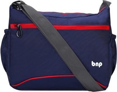 BAGS N PACKS Blue, Red Sling Bag Cross Body Sling Bag for Boys & Girls (BNP 094T)-Navy-Red Clr