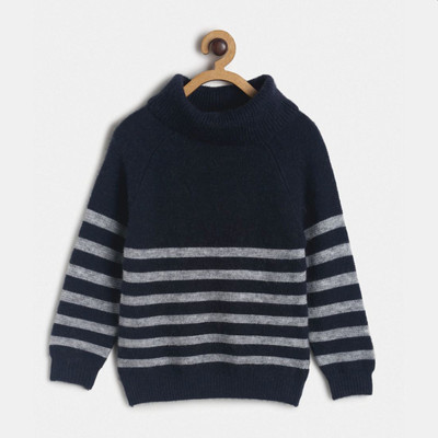 MINI KLUB Striped Turtle Neck Casual Baby Boys Blue Sweater