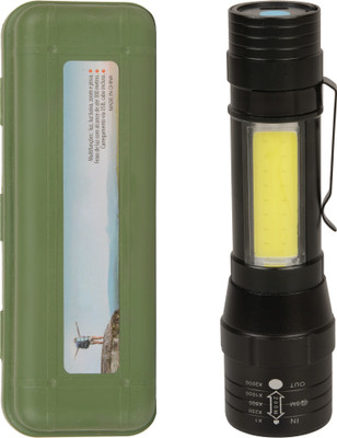 Care 4 ZOOM option with Usb Charging with 4 function(high,low, cob light and blinker) (Black : Rechargeable) Torch(Black, 12.5 cm, Rechargeable)