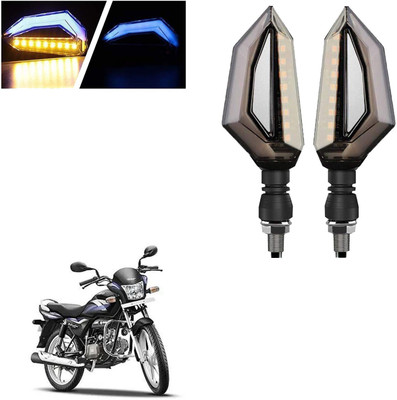 COMICAL Front, Rear LED Indicator Light for Hero Splendor Pro(Blue, Yellow)